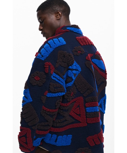 Desigual（デシグアル）の「レリーフ加工のエスニックジャケット（その他アウター・メンズ・ブルー・S/M/L）」の6枚目の写真