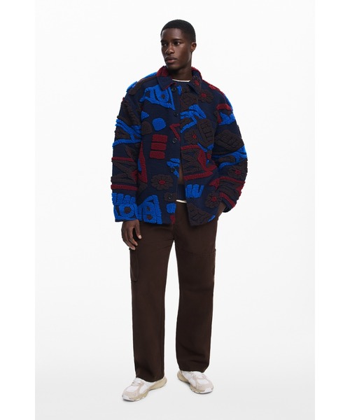Desigual（デシグアル）の「レリーフ加工のエスニックジャケット（その他アウター・メンズ・ブルー・S/M/L）」の4枚目の写真