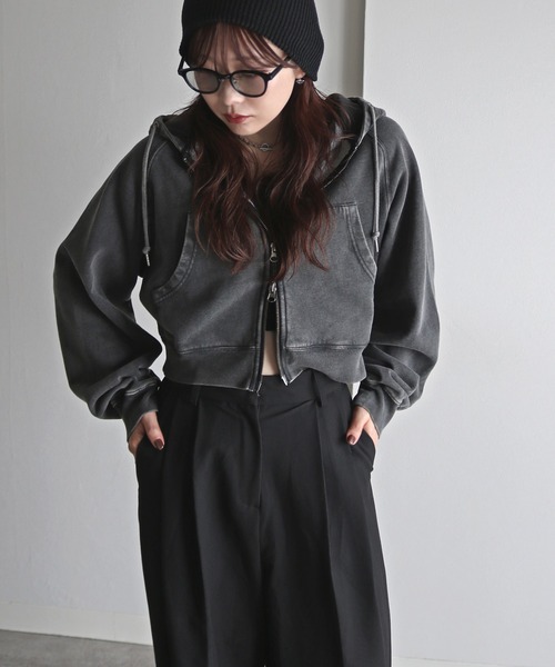 スノーウォッシュ加工ダブルジップパーカー（パーカー）｜COURO