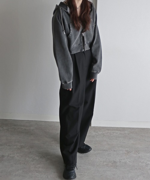 スノーウォッシュ加工ダブルジップパーカー（パーカー）｜COURO