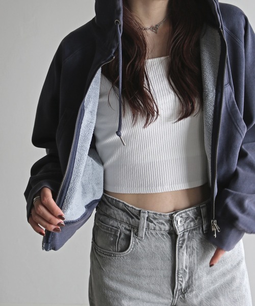 COURO（コウロ）の「スノーウォッシュ加工ダブルジップパーカー（パーカー・レディース・ネイビー/ブラック・FREE）」の14枚目の写真