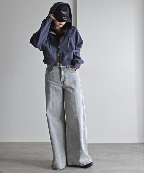 COURO（コウロ）の「スノーウォッシュ加工ダブルジップパーカー（パーカー・レディース・ネイビー/ブラック・FREE）」の15枚目の写真