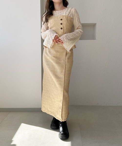 apres jour clair(アプレジュールクレア)の「【apres jour clair】フレアスリーブシアーインナー(Tシャツ/カットソー・レディース・ブラウン系その他/アイボリー・X-LARGE/フリー)」の6枚目の写真