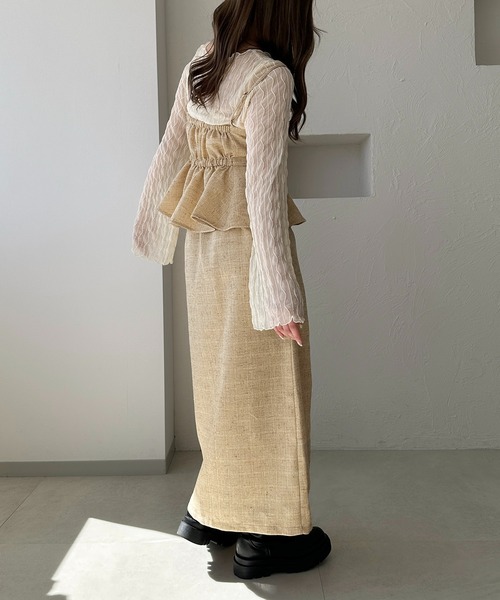 apres jour clair(アプレジュールクレア)の「【apres jour clair】フレアスリーブシアーインナー(Tシャツ/カットソー・レディース・ブラウン系その他/アイボリー・X-LARGE/フリー)」の7枚目の写真