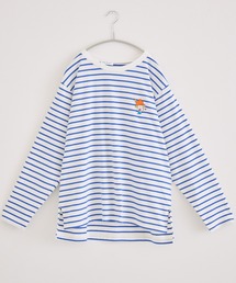 【水森亜土】刺繍ボーダーロングTシャツ
