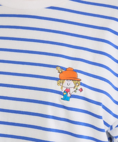 Paradise Picnic(パラダイスピクニック)の「【水森亜土】刺繍ボーダーロングTシャツ(Tシャツ/カットソー・レディース・ブルー/ブラック・FREE)」の8枚目の写真