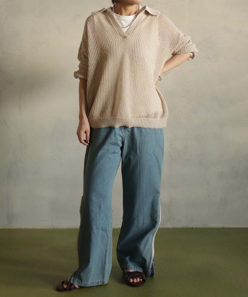 BITTOKO(ビットコ)の「サイドWジップデニムパンツ(デニムパンツ・レディース・ブラック/ブルー・SMALL/MEDIUM)」の7枚目の写真