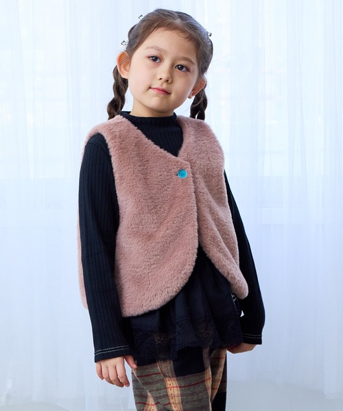 MARKEY'S(마키즈)의 「무지 퍼 베스트(베스트)」｜핑크