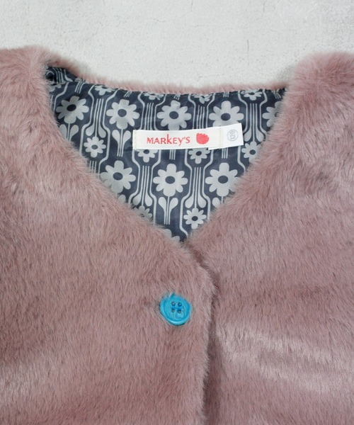 MARKEY'S（マーキーズ）の「無地ファーベスト（ベスト・キッズ・モカ/ピンク/ライトブルー・100/150/140/110/90/80/130/120）」の10枚目の写真