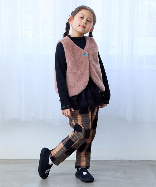 MARKEY'S（マーキーズ）の「無地ファーベスト（ベスト・キッズ・モカ/ピンク/ライトブルー・100/150/140/110/90/80/130/120）」の6枚目の写真