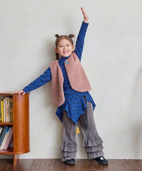 MARKEY'S（マーキーズ）の「無地ファーベスト（ベスト・キッズ・モカ/ピンク/ライトブルー・100/150/140/110/90/80/130/120）」の16枚目の写真