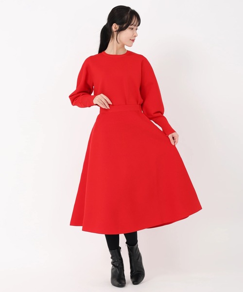 STRAWBERRY-FIELDS（ストロベリーフィールズ）の「ポーツポリー_フレアーニットスカート（スカート・レディース・レッド/ブラック・2）」の9枚目の写真