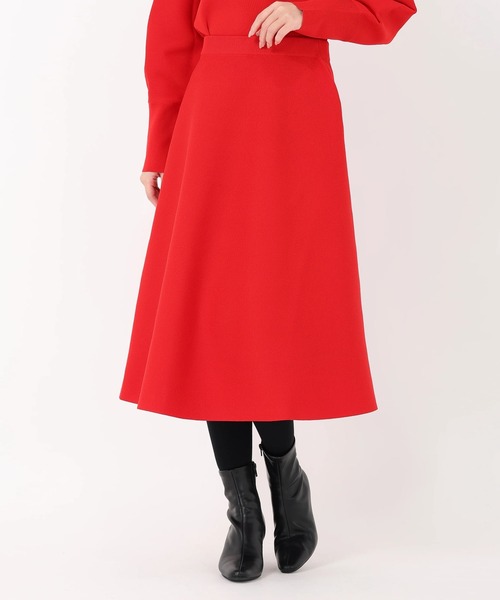 STRAWBERRY-FIELDS（ストロベリーフィールズ）の「ポーツポリー_フレアーニットスカート（スカート・レディース・レッド/ブラック・2）」の3枚目の写真