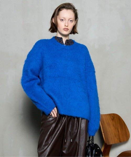 MAISON SPECIAL(メゾンスペシャル)の「Slub Brush Knit Pullover / スラブブラッシュニットプルオーバー(ニット/セーター・レディース・ブラック/ブルー/ホワイト/ピンク/イエロー・FREE)」の3枚目の写真