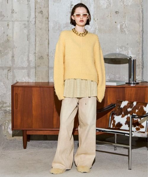 MAISON SPECIAL(メゾンスペシャル)の「Slub Brush Knit Pullover / スラブブラッシュニットプルオーバー(ニット/セーター・レディース・ブラック/ブルー/ホワイト/ピンク/イエロー・FREE)」の9枚目の写真