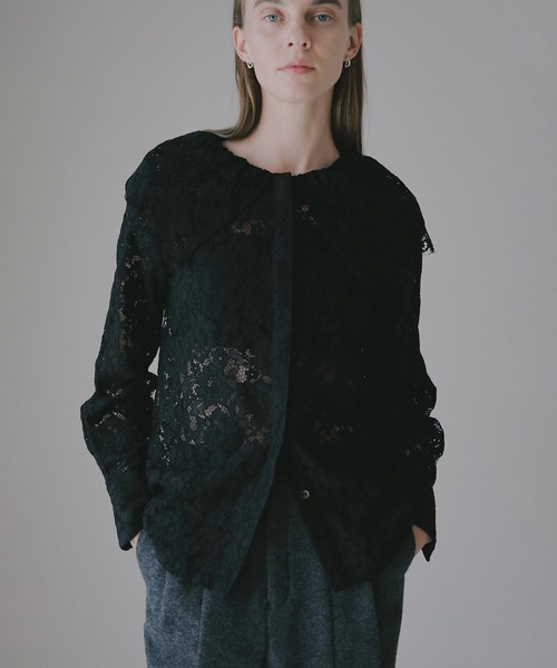 MANOF（マノフ）の「LACE COLLAR SHIRT（シャツ/ブラウス・レディース・カーキ/ブラック/ホワイト・F）」の19枚目の写真