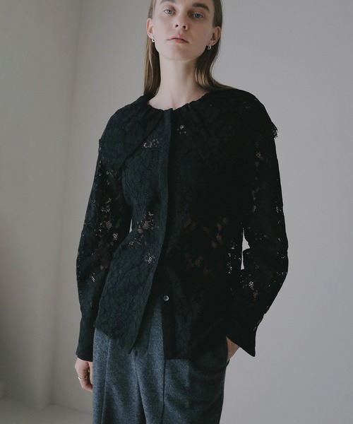 MANOF（マノフ）の「LACE COLLAR SHIRT（シャツ/ブラウス・レディース・カーキ/ブラック/ホワイト・F）」の17枚目の写真