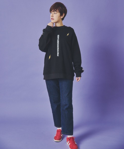 JACKROSE（ジャックローズ）の「YOIDORE 雷様 ｸﾙｰﾈｯｸｽｳｪｯﾄ（スウェット・メンズ・ライトグレー/ブラック・XL/L/M）」の11枚目の写真