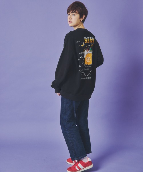 JACKROSE（ジャックローズ）の「YOIDORE 雷様 ｸﾙｰﾈｯｸｽｳｪｯﾄ（スウェット・メンズ・ライトグレー/ブラック・XL/L/M）」の12枚目の写真