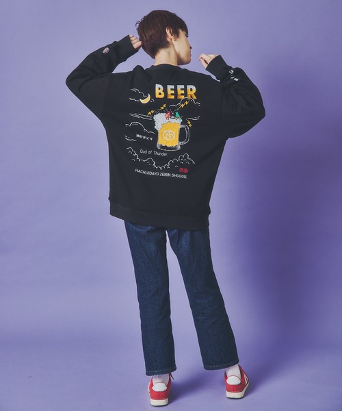 JACKROSE（ジャックローズ）の「YOIDORE 雷様 ｸﾙｰﾈｯｸｽｳｪｯﾄ（スウェット・メンズ・ライトグレー/ブラック・XL/L/M）」の14枚目の写真