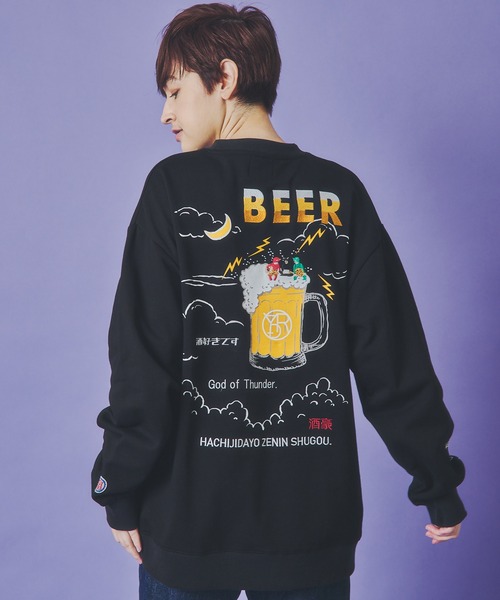 JACKROSE（ジャックローズ）の「YOIDORE 雷様 ｸﾙｰﾈｯｸｽｳｪｯﾄ（スウェット・メンズ・ライトグレー/ブラック・XL/L/M）」の5枚目の写真