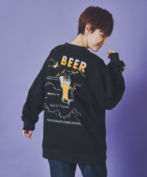 JACKROSE（ジャックローズ）の「YOIDORE 雷様 ｸﾙｰﾈｯｸｽｳｪｯﾄ（スウェット・メンズ・ライトグレー/ブラック・XL/L/M）」の8枚目の写真