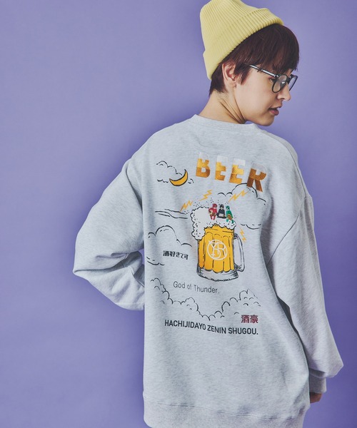 JACKROSE（ジャックローズ）の「YOIDORE 雷様 ｸﾙｰﾈｯｸｽｳｪｯﾄ（スウェット・メンズ・ライトグレー/ブラック・XL/L/M）」の18枚目の写真