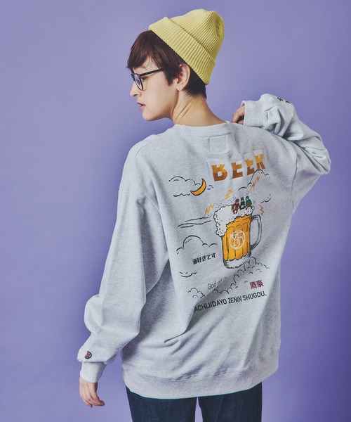 JACKROSE（ジャックローズ）の「YOIDORE 雷様 ｸﾙｰﾈｯｸｽｳｪｯﾄ（スウェット・メンズ・ライトグレー/ブラック・XL/L/M）」の20枚目の写真