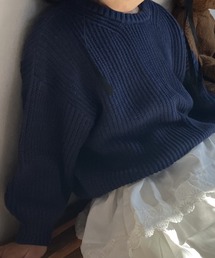 VIBGYOR（ヴィブジョー）の「【kids】シンプル畦編みクルーニットプルオーバー(CZ)（ニット/セーター）」