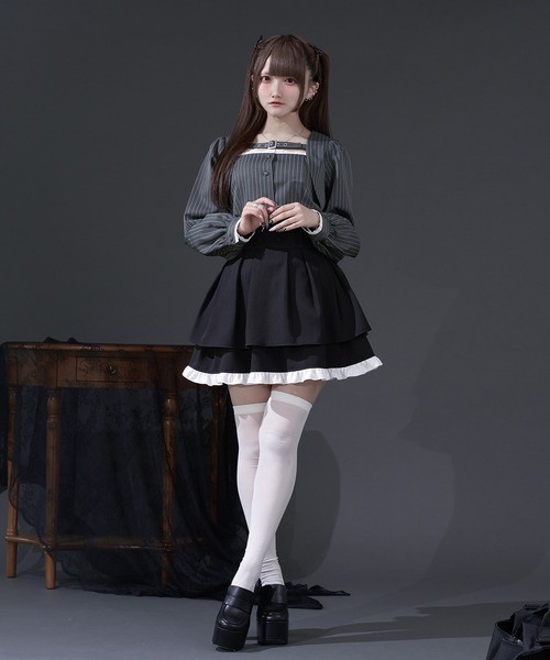 Pal elfy(パルエルフィー)の「ベルト付きストライプブラウス(シャツ/ブラウス・レディース・グレー/ブラック系その他・フリー)」の11枚目の写真