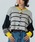 ROSE BUD�i���[�Y�o�b�h�j�́u(CREOLME)MULTI STRIPE KNIT CARDIGAN�i�J�[�f�B�K��/�{�����j�v�b�O���[