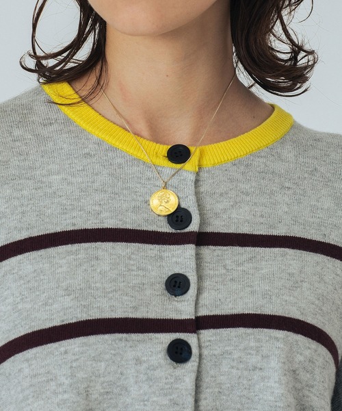 ROSE BUD(ローズバッド)の「(CREOLME)MULTI STRIPE KNIT CARDIGAN(カーディガン/ボレロ・レディース・ブラック/グレー・ONE SIZE)」の14枚目の写真