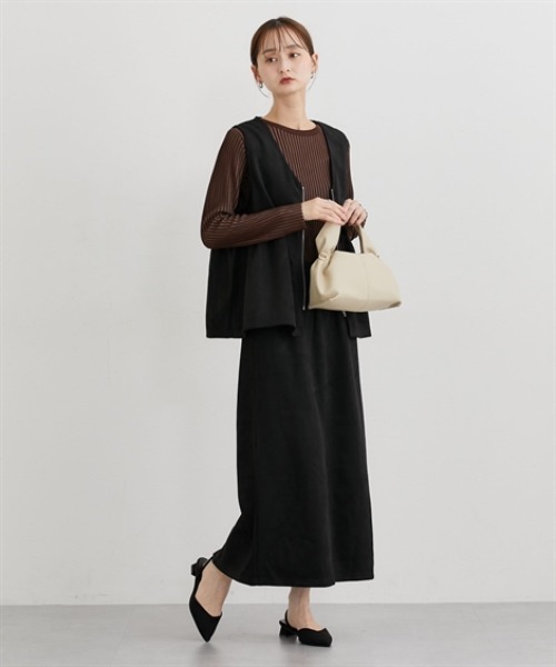 nissen（ニッセン）の「フェイクスエードナロースカート【セットアップ対応】（スカート・レディース・グレー/ブラック/アイボリー/ブラウン・LL/M/L）」の8枚目の写真