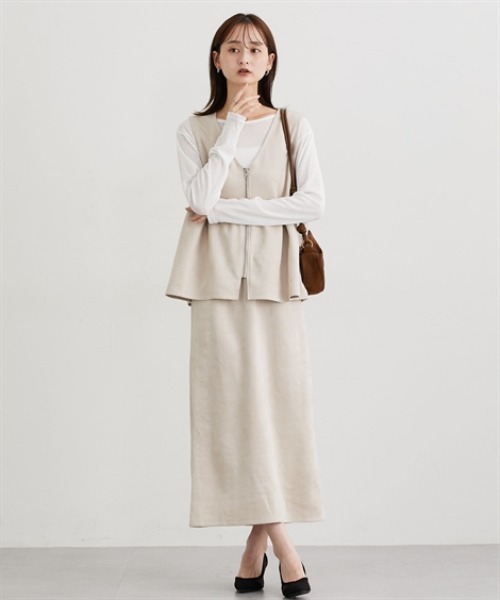 nissen（ニッセン）の「フェイクスエードナロースカート【セットアップ対応】（スカート・レディース・グレー/ブラック/アイボリー/ブラウン・LL/M/L）」の22枚目の写真