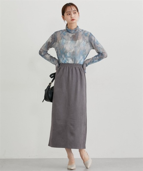 nissen（ニッセン）の「フェイクスエードナロースカート【セットアップ対応】（スカート・レディース・グレー/ブラック/アイボリー/ブラウン・LL/M/L）」の14枚目の写真