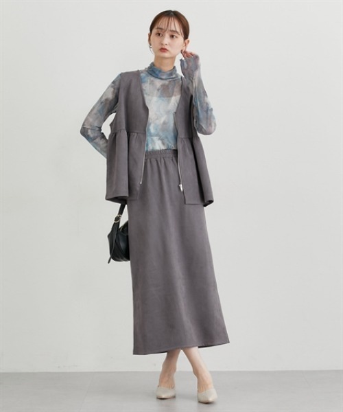 nissen（ニッセン）の「フェイクスエードナロースカート【セットアップ対応】（スカート・レディース・グレー/ブラック/アイボリー/ブラウン・LL/M/L）」の15枚目の写真