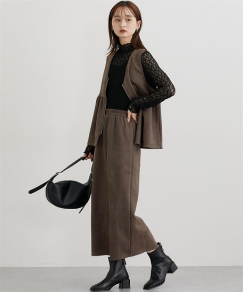 nissen（ニッセン）の「フェイクスエードナロースカート【セットアップ対応】（スカート・レディース・グレー/ブラック/アイボリー/ブラウン・LL/M/L）」の19枚目の写真