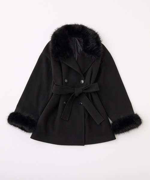 セール】【S/Mサイズ展開】フェイクファーミドルコート（ステン