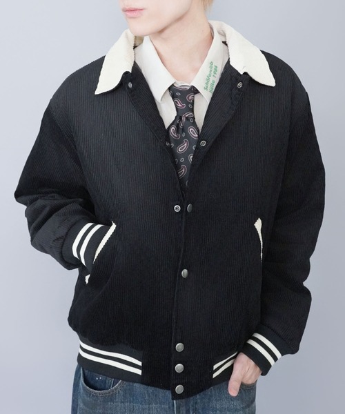 SPINNS（スピンズ）の「短丈コーデュロイスタジャン/襟付き/ショート丈/ユニセックス（ブルゾン・メンズ・ブラック系その他/ブラウン系その他/ブルー系その他/グリーン系その他・ONESIZE）」の2枚目の写真