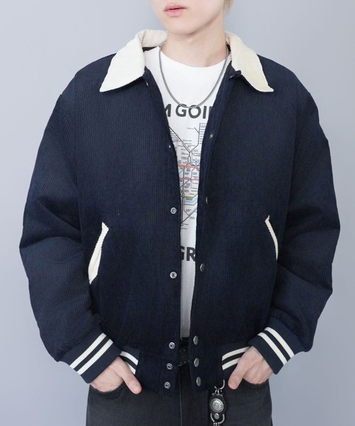 SPINNS（スピンズ）の「短丈コーデュロイスタジャン/襟付き/ショート丈/ユニセックス（ブルゾン・メンズ・ブラック系その他/ブラウン系その他/ブルー系その他/グリーン系その他・ONESIZE）」の4枚目の写真