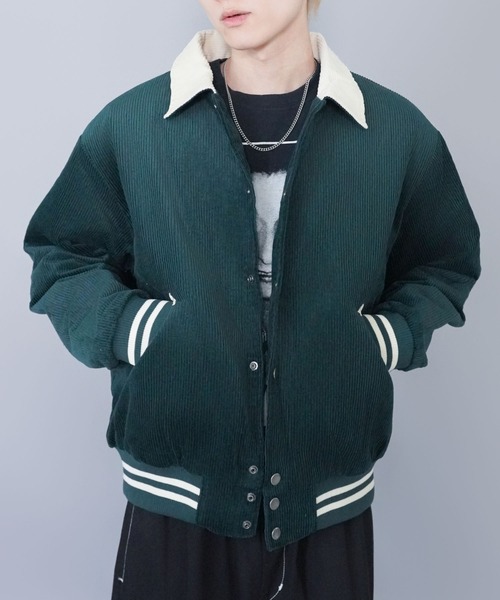 セール】短丈コーデュロイスタジャン/襟付き/ショート丈/ユニセックス