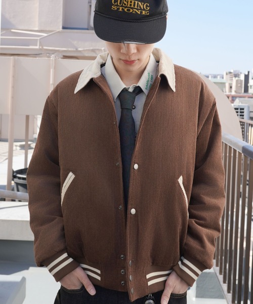 SPINNS（スピンズ）の「短丈コーデュロイスタジャン/襟付き/ショート丈/ユニセックス（ブルゾン・メンズ・ブラック系その他/ブラウン系その他/ブルー系その他/グリーン系その他・ONESIZE）」の19枚目の写真