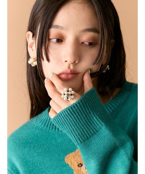 LILY BROWN（リリーブラウン）の「LBロゴパールピアス（ピアス（両耳用）・レディース・オレンジ/ホワイト/グリーン・F）」の16枚目の写真