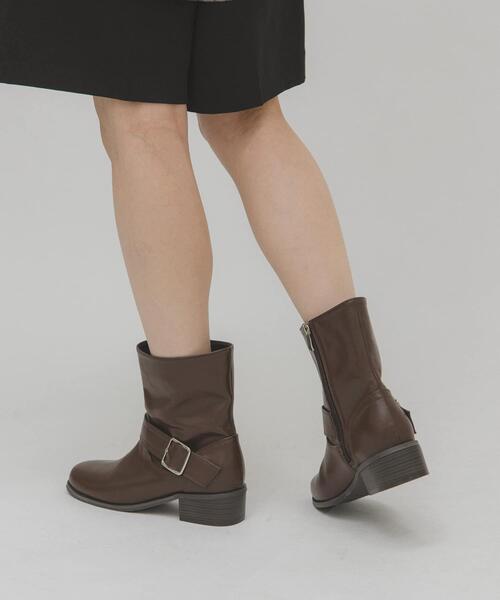 KBF（ケイビーエフ）の「エンジニアショートブーツ（ブーツ・レディース・ブラウン/ブラック・36/37/38）」の4枚目の写真