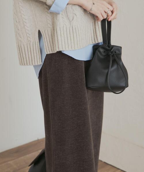 URBAN RESEARCH DOORS（アーバンリサーチドアーズ）の「ベロアワッシャーIラインスカート（スカート・レディース・ブラック/ブラウン・MEDIUM）」の7枚目の写真