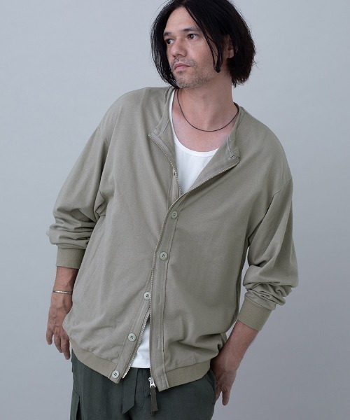 EGO TRIPPING（エゴトリッピング）の「mcg3747-LINERCARDE カーディガン(666600)（カーディガン/ボレロ・メンズ・ブラック/ベージュ/グレー・48/46）」の2枚目の写真