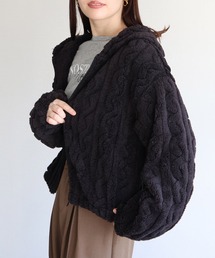 sin.ca（シンカ）の「ケーブル柄もこもこボアパーカー（パーカー）」