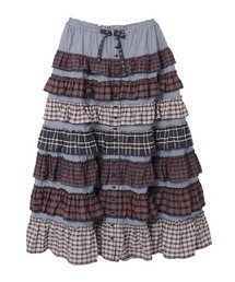 ピンクハウス　スカート　ネイビー ローンティアードスカート｜ピンクハウスオフィシャルオンライン