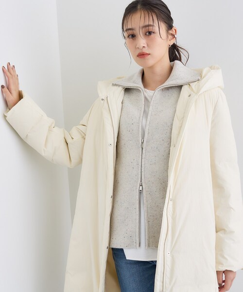 撥水／洗える】ステッチレス ロングダウンコート（ダウンジャケット