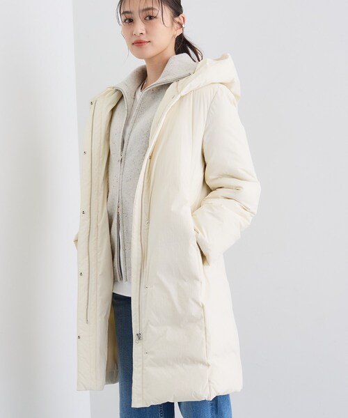 撥水／洗える】ステッチレス ロングダウンコート（ダウンジャケット